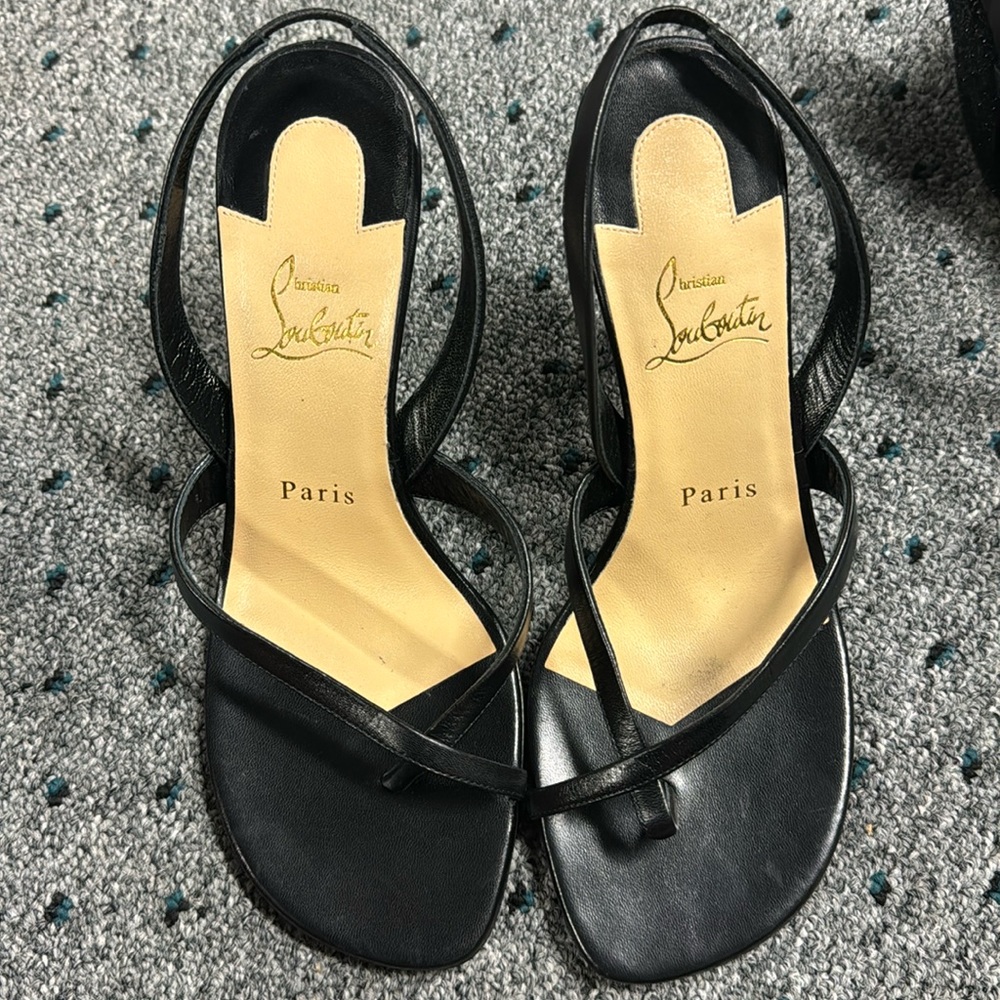 CHRISTIAN LOUBOUTIN leather slingback sandals